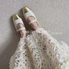 Sheepskin one-word belt color matching leather shoes gentle French light mouth Mary Jane shoes women's single shoes fairy flat shoes