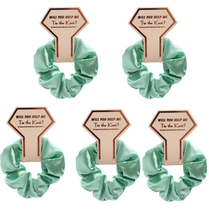 Bridesmaid HairPiece Hair Scrunchies Ponytail Holder Wedding Party Accessories Bridesmaid Scrunchies Proms Gifts 5PCS