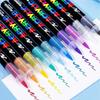 GUANGNA 16 Colors Direct-liquid Acrylic Marker Pen Waterproof Pen Soft Brush Nib for Glass Stone Metal Art Supplies Stationery