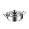 304 Food-Grade Stainless Steel Triple-Layer Stockpot for Induction Cookers - Perfect for Clear Soups and Universal Boiling, Uncoated.