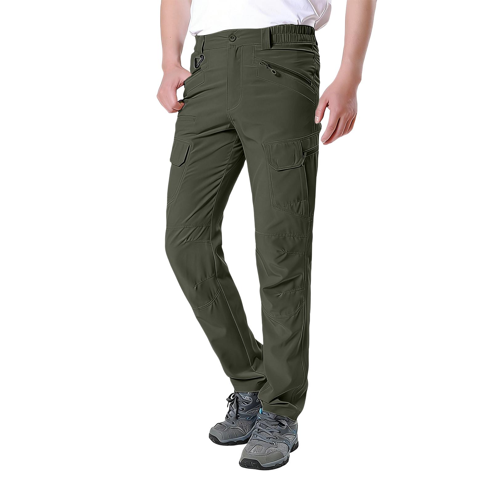 Men s Multi-Pocket Work Pants Men s Casual Fashion Hiking Pants L
