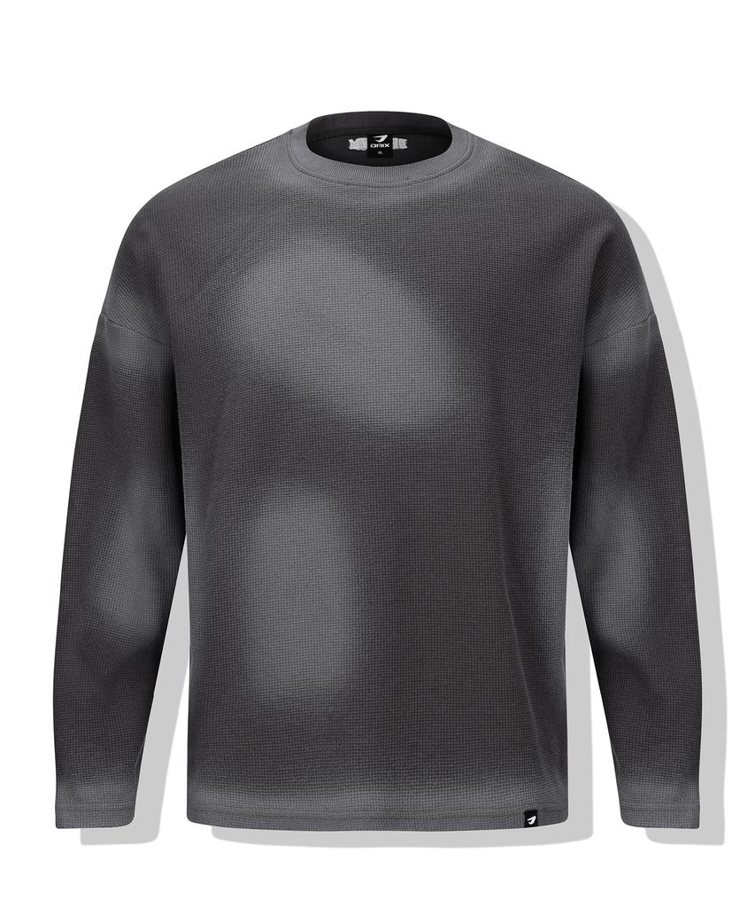 DRIX Vintage Waffle Oversized Long Sleeve_Charcoal