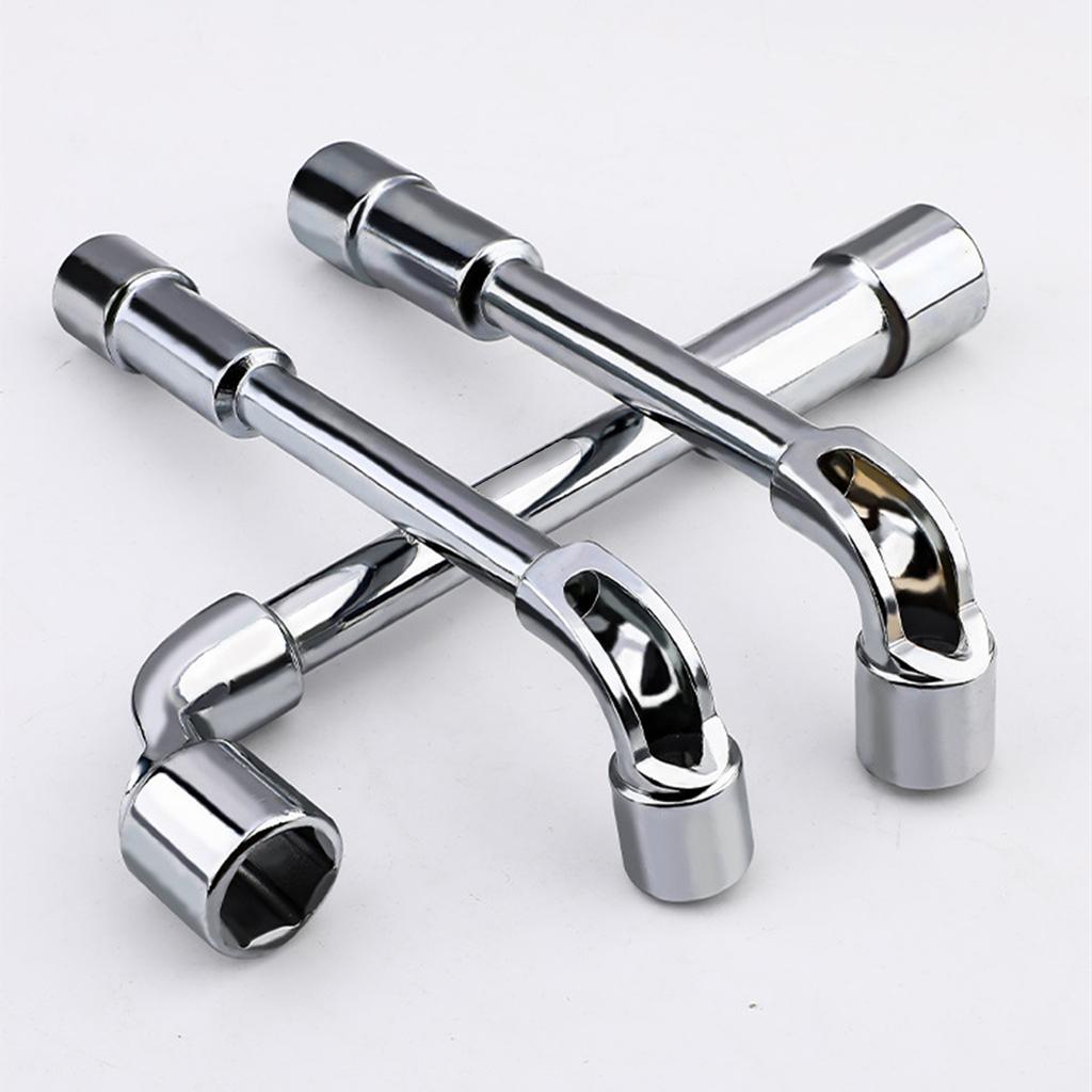 6/8/10/12mm Steel L-Shape Angled Pipe Socket Wrench Pipe Hexagonal Elbow Wrench Spanner Automotive Mechanical Tool
