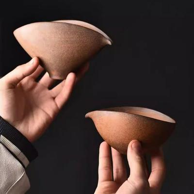 Japanese Retro Handmade Ceramic Fair Cup Kung Fu Tea Set Household Single Pouring Tea Water Separation Cup Teaset Accessories