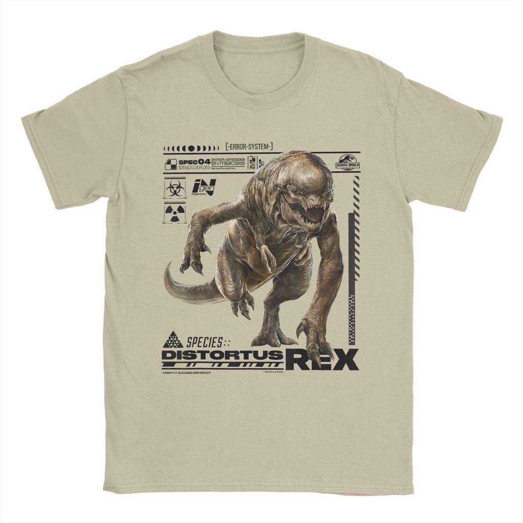 Jurassic World Rebirth Distortus Rex Ingen Species File Pánská trička Trička z čisté bavlny Tričko s krátkým rukávem Oblečení