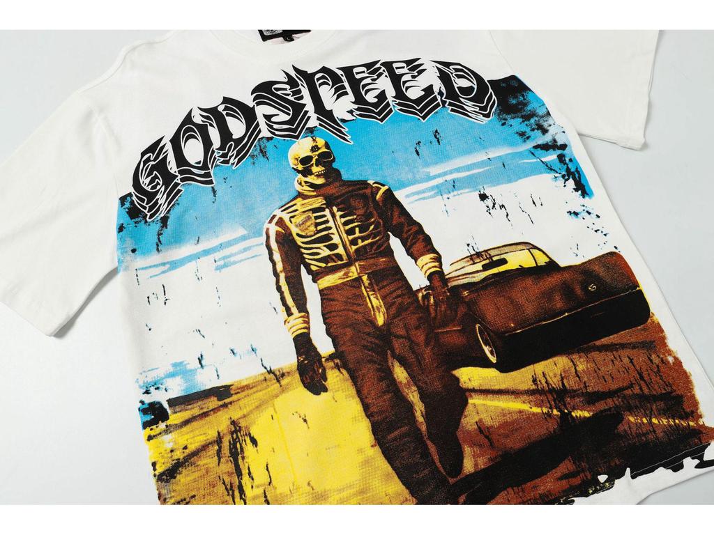 Vintage Skull Rock Band Short-Sleeve Casual Loose T-Shirt for Couples