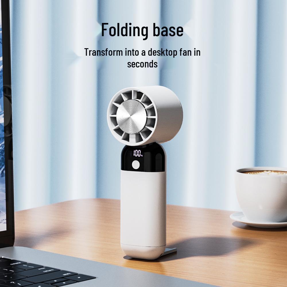 Portable Dual-Use High-Speed Mini Handheld Fan with Digital Display