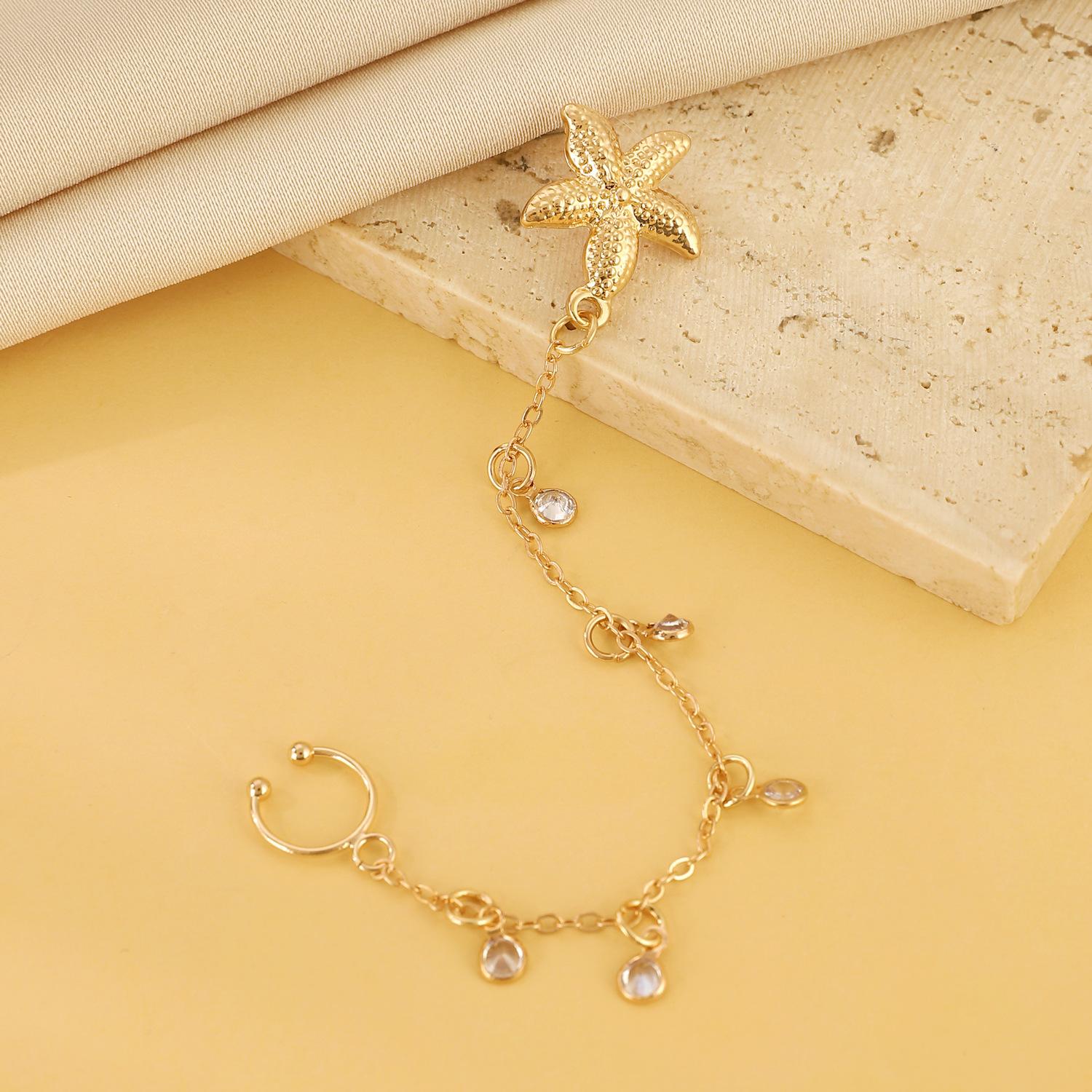 

Жіночі жіночі сережки-кліпси у стилі морської зірки у стилі відпустки на пляжі у модному дизайні 1 pcs