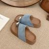 Niche Metal Toe Slippers Women's Summer Wear 2025 New French Flat Sandals Beach Sandals Women