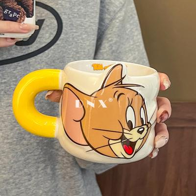 Kreskówka Anime Tom i Jerry Ceramiczny Kubek do Wody Para Dom Makijaż Słodki Kubek do Mleka na Śniadanie Biurowy Kubek do Kawy Prezent Niespodzianka
