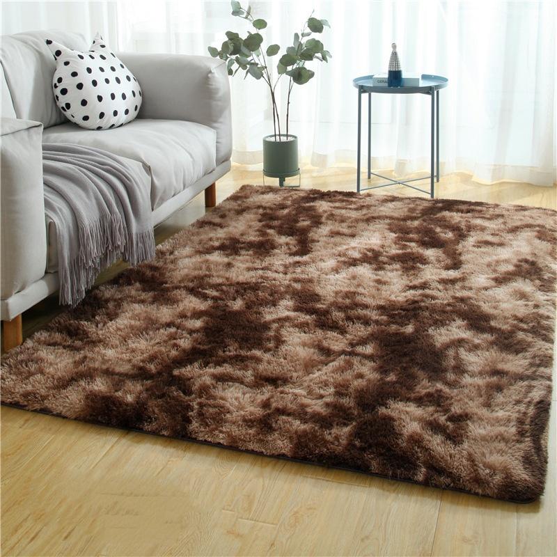 Hand-Dyed Gradient Bedside Blanket, Long-Haired Luxurious Sofa Coffee Table, Bedroom Floor Mat, Home Decoration