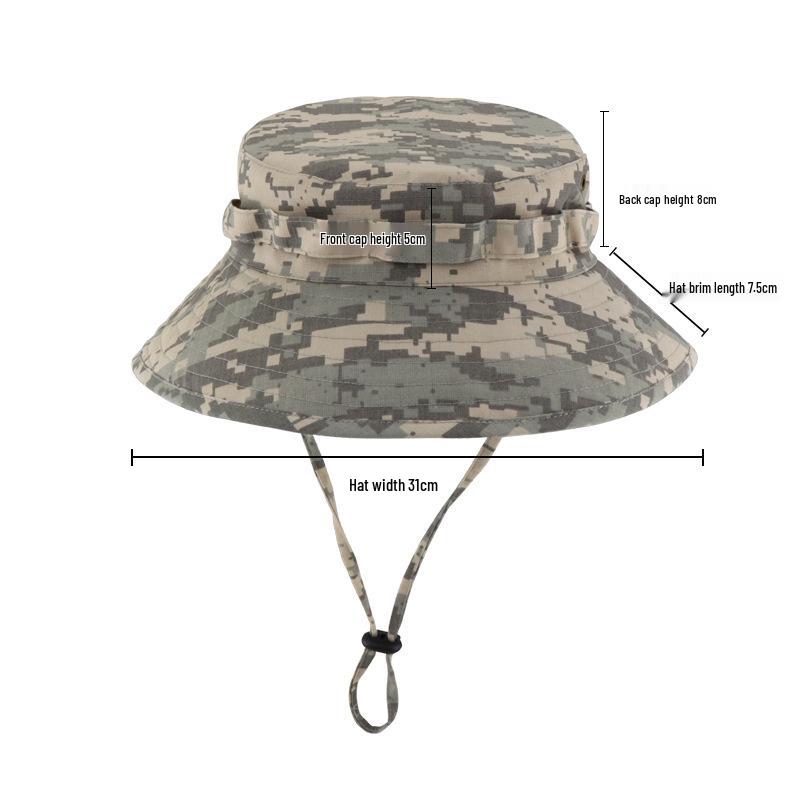 Camouflage Tactical Boonie Hat: Second Gen Sunshade, Sun Protection, Round Brim for Cycling, Summer Military Training, Outdoor Activities, Fisherman.