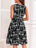 Floral Keyhole Neck Beach Dress with Hidden Zipper