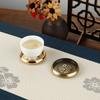 Chinese Style Metal Tea Cup Coaster Heat Insulation Cup Pad Drink Cup Coaster for Tea Coffe Milk Kitchen Supplies