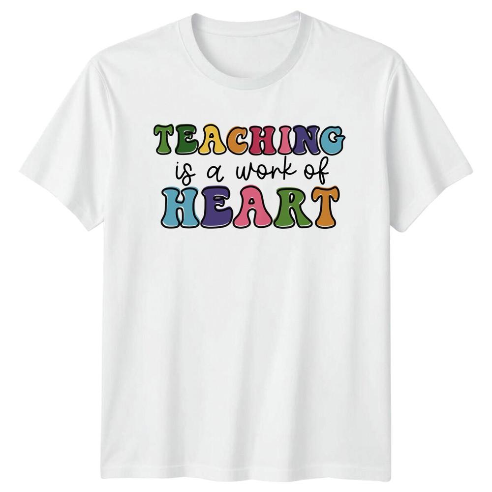 Teaching Is A Work Of Heart TShirt Teacher Retro Style Tee S