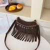 Bohemian premium fringed bag women's new retro matte shoulder messenger bag mobile phone bag