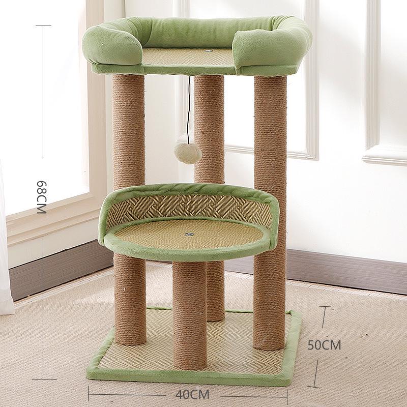 Compact Cross-Border Cat Climbing Frame: Large Cat Tree with Integrated Cat Nest, Space-Saving Design, Foreign Style