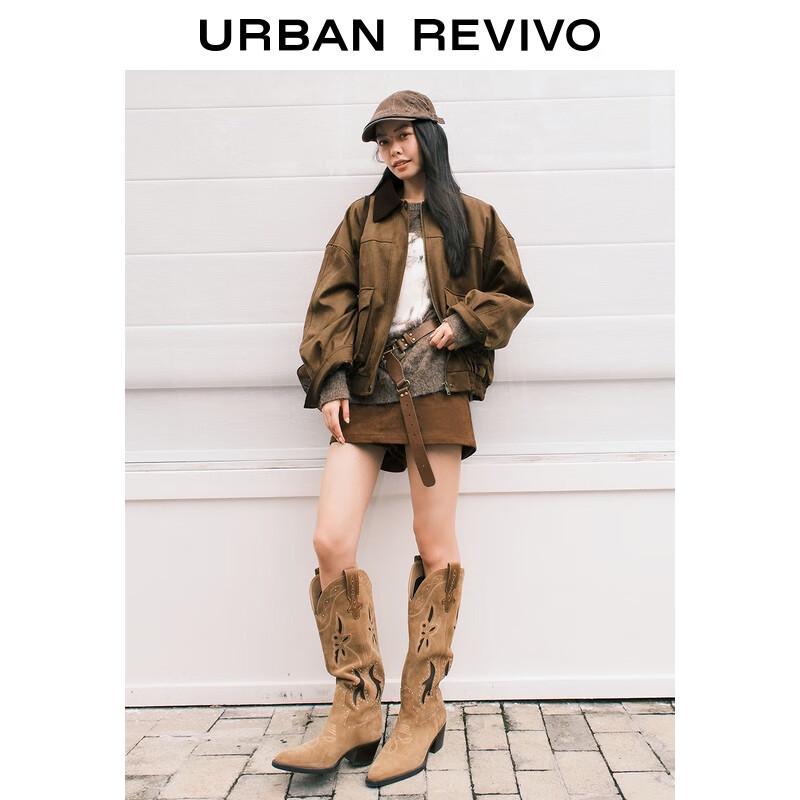 UR Women's Flowing Style Patchwork Lapel Padded Jacket