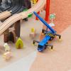 Holz-Zugstrecken-Set Flughafen Polizeistation Szenen-Set Kompatibel mit allen Marken-Holzschienen Eisenbahn Zugspielzeug für Kinder