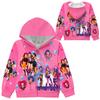 Girls Hoodie 3D Cartoon Jacket Sweatshirt Music Zip Hooded Long Sleeve Tops