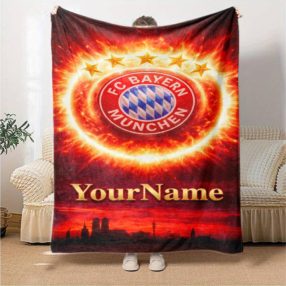 Bayern Munich Customize Text Blanket Multi-purpose Customizable Blanket Soft & Cozy Throw For Sofa Office Home Decor Bedding Ideal for All Seasons