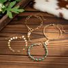 Retro Ethnic Style Imitation Turquoise Beaded Necklace Women, Personalized Metal Hat Boots Collarbone Necklace