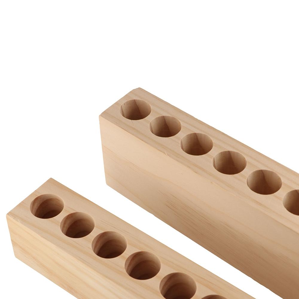8 Grids Wooden Lipstick Organizer Household Toothbrush Holder Brush Display Case  Desk Accessories