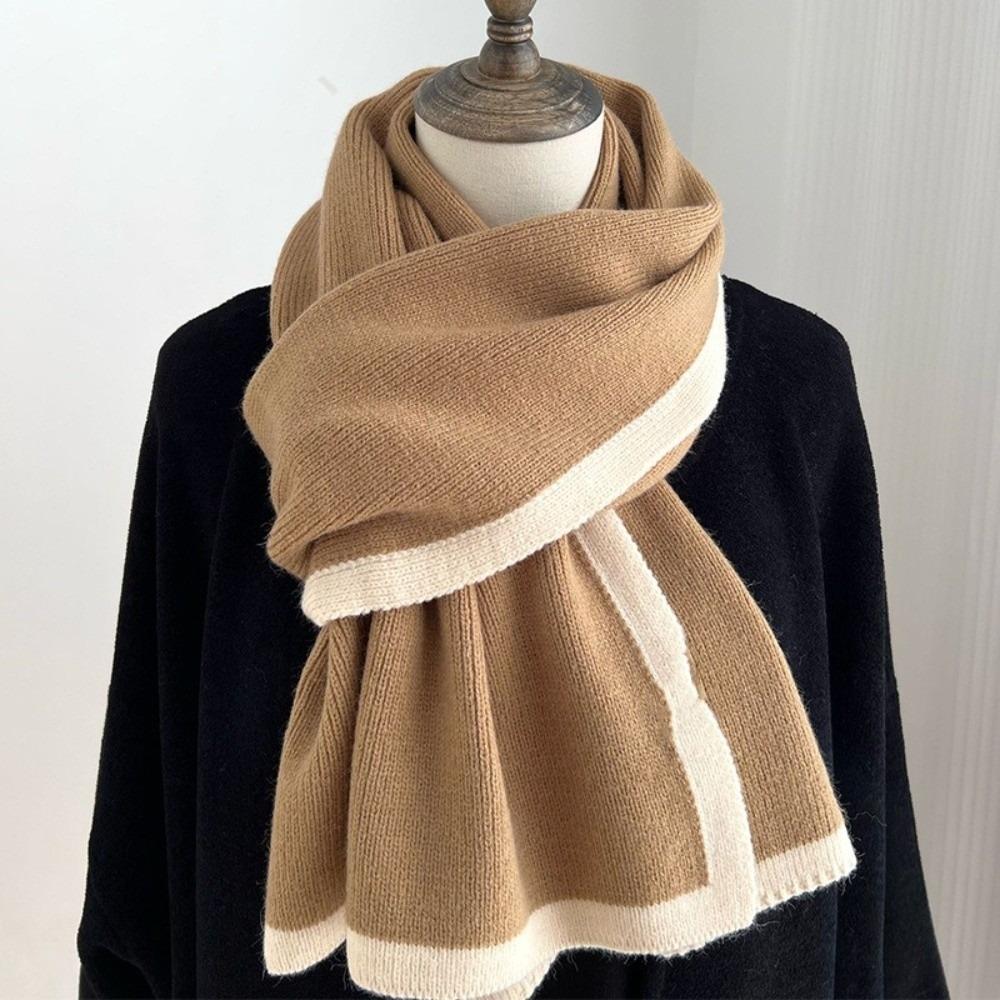 Large Knitted Scarfs Wool Plush Neckerchief Fashion Winter Scarf  Winter