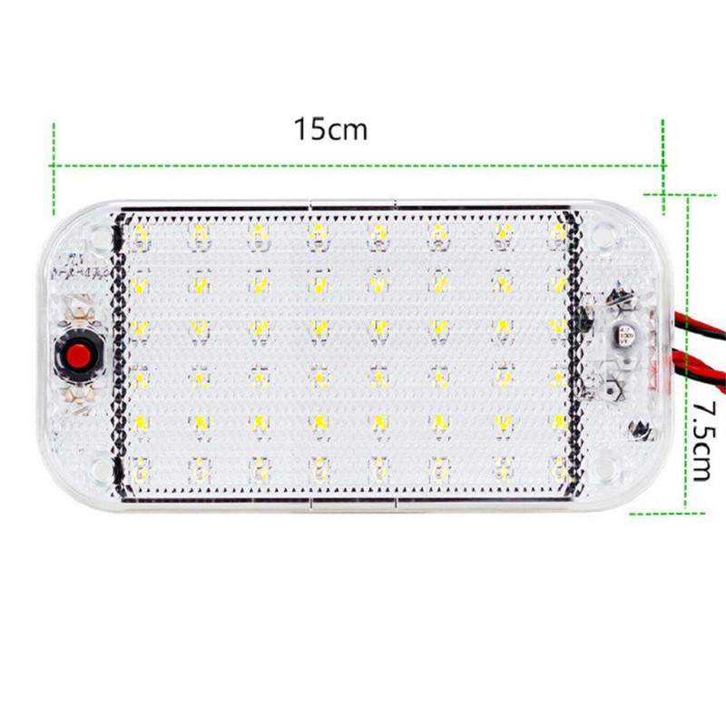 48 LED Car Interior Reading Lamp 12V-24V Panel Light Car Interior Reading Lamp High Brightness For Truck RV Boat Camper Lights