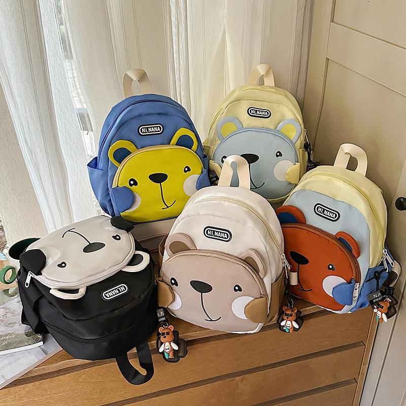 Schoolbag1011 new kindergarten schoolbag through cute backpack cute bear light tutoring class student backpack