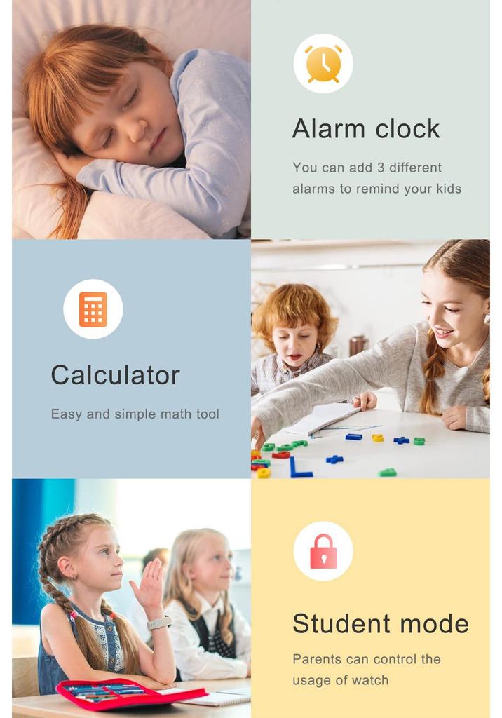 Kids' 4G Smartwatch with GPS, Large Display, and Wearable Necklace Design - Model K26H