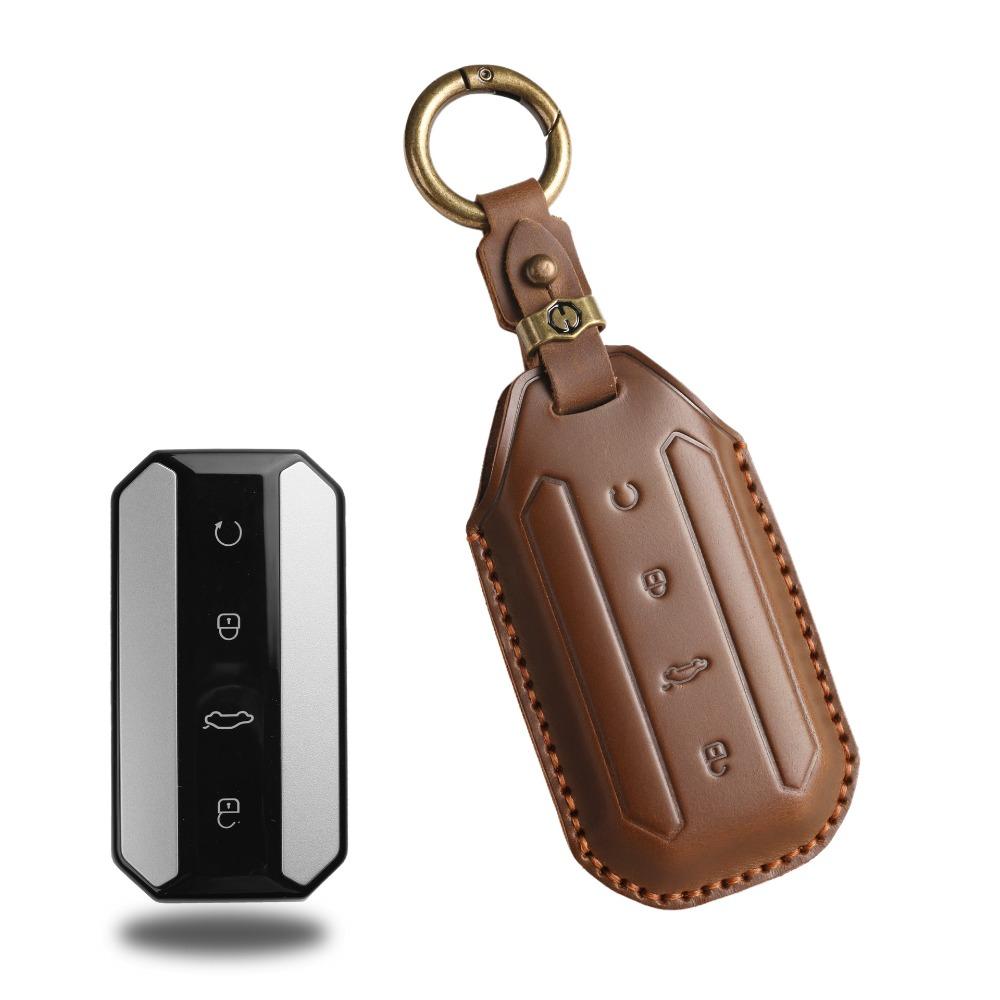

Leather Car Key Cover for Chery Omoda Jaecoo 5EV Key Case Durable and Stylish коричневий