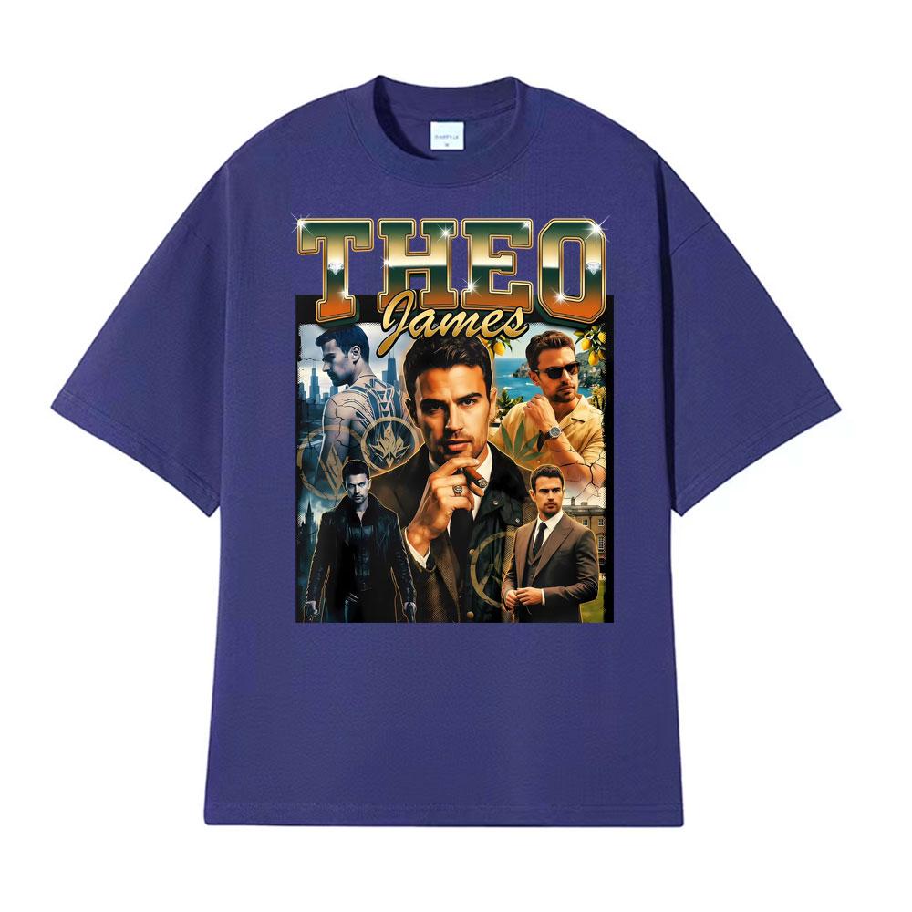 Theo James Sweater Minimalist Portrait Crewneck Print Tshirt Men Women Fashion High Street T Shirts ONeck Short Sleeve T Shirt