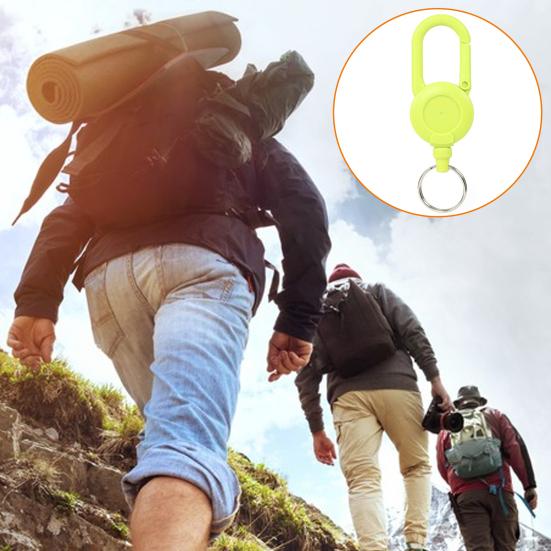 Retractable Keychain with Steel Wire Rope Carabiner Badge Reel Holder Clip Key Ring Heavy Duty Outdoor Camping Climbing Anti-lost Buckle