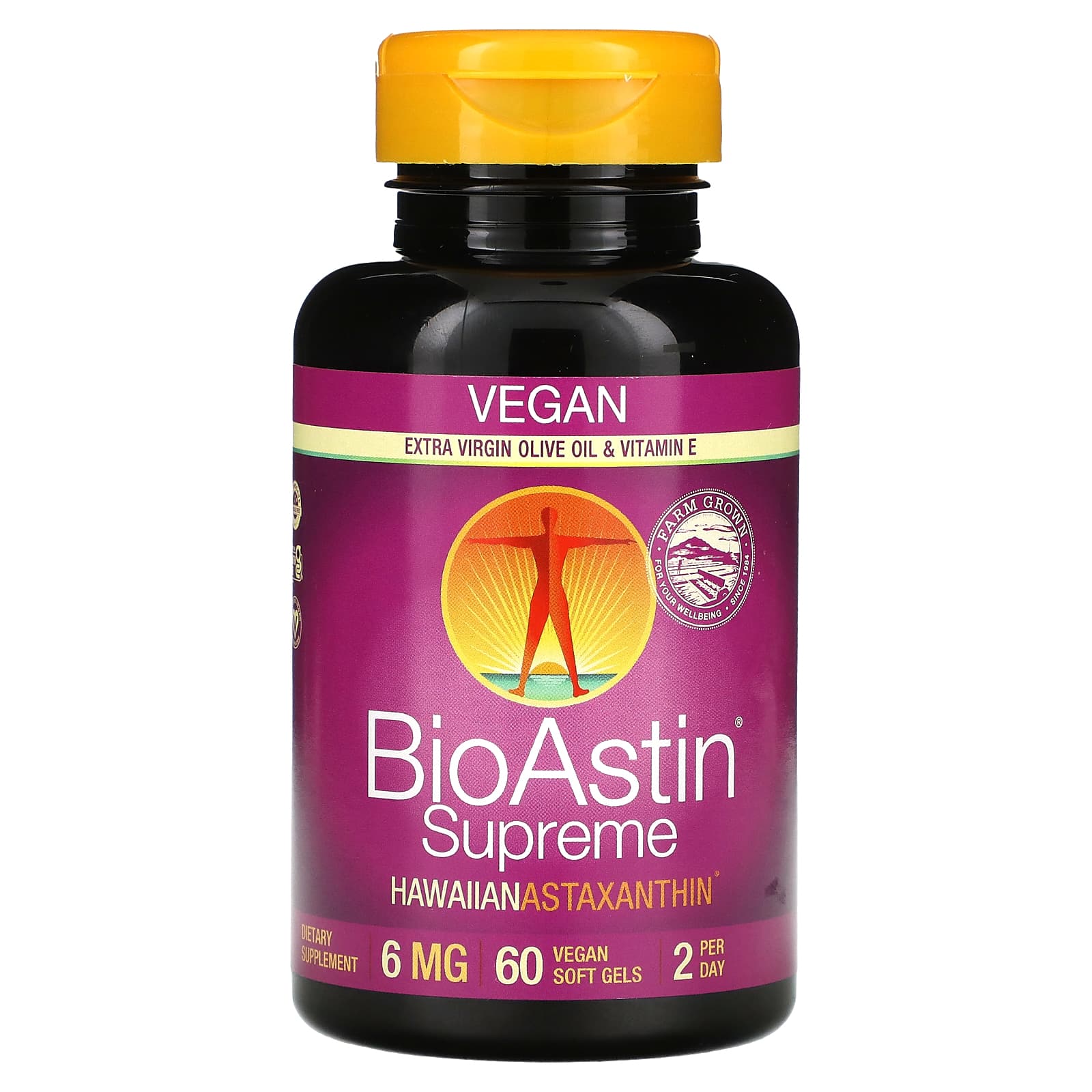 

Bioastin Supreme, Hawaiian Astaxanthin, 6Mg, Vegan Softgels, 60