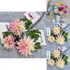 New Simulated Flower Threeheaded Yuanbao Lotus Wedding Scene Decor For Home Party Gift