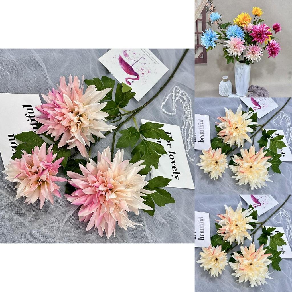 New Simulated Flower Threeheaded Yuanbao Lotus Wedding Scene Decor For Home Party Gift