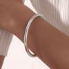 Brățară Simplă Plain din Oțel Inoxidabil pentru Femei și Fete Vnox, Brățări Cuff Metalice Minimaliste Placate cu Aur, Bijuterii de Modă Stackable Cadou