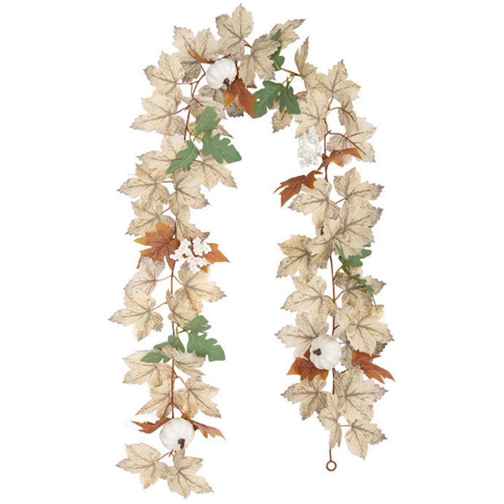 Autumn Decor Artificial Maple Fall Leaf Vine Garland Hanging Wedding Thanksgiving Decorations Home Halloween Fireplace Decor