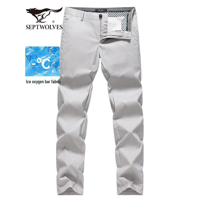 Septwolves Men s Summer Ice Oxygen Bar Straight Casual Trousers 34