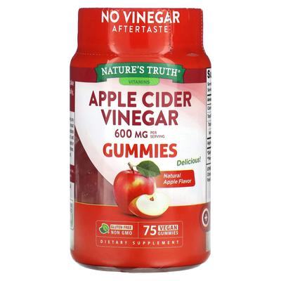 Apple Cider Vinegar, Natural Apple Flavor, 600mg, 75 Vegan Gummies (200mg Per Gummy)
