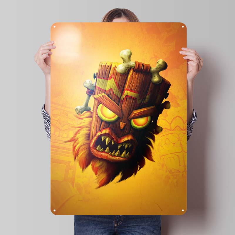 Crash Bandicoot Posters Classic Game Metal Signs Wall Art Mural Custom Tinplate Plaques for Gamers Gaming Room Decoration Retro