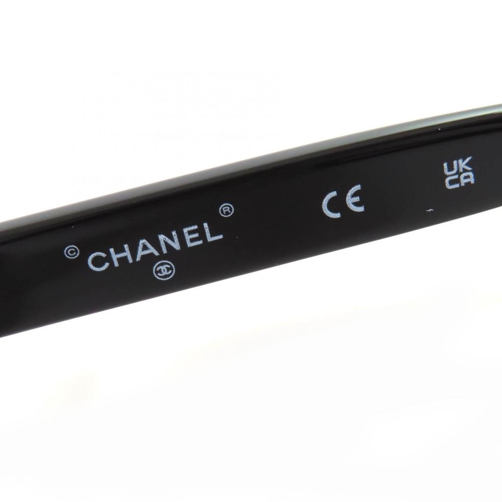 Pristine CHANEL sunglasses Rectangle Shape Blue Light Cut COCO Mark Chain black A71627 Used