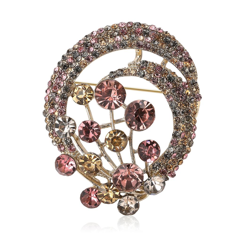 Creative Retro Alloy Rhinestone Hot Air Balloon Brooch High-End Exquisite Women'S Clothing Corsage Jewelry Pin