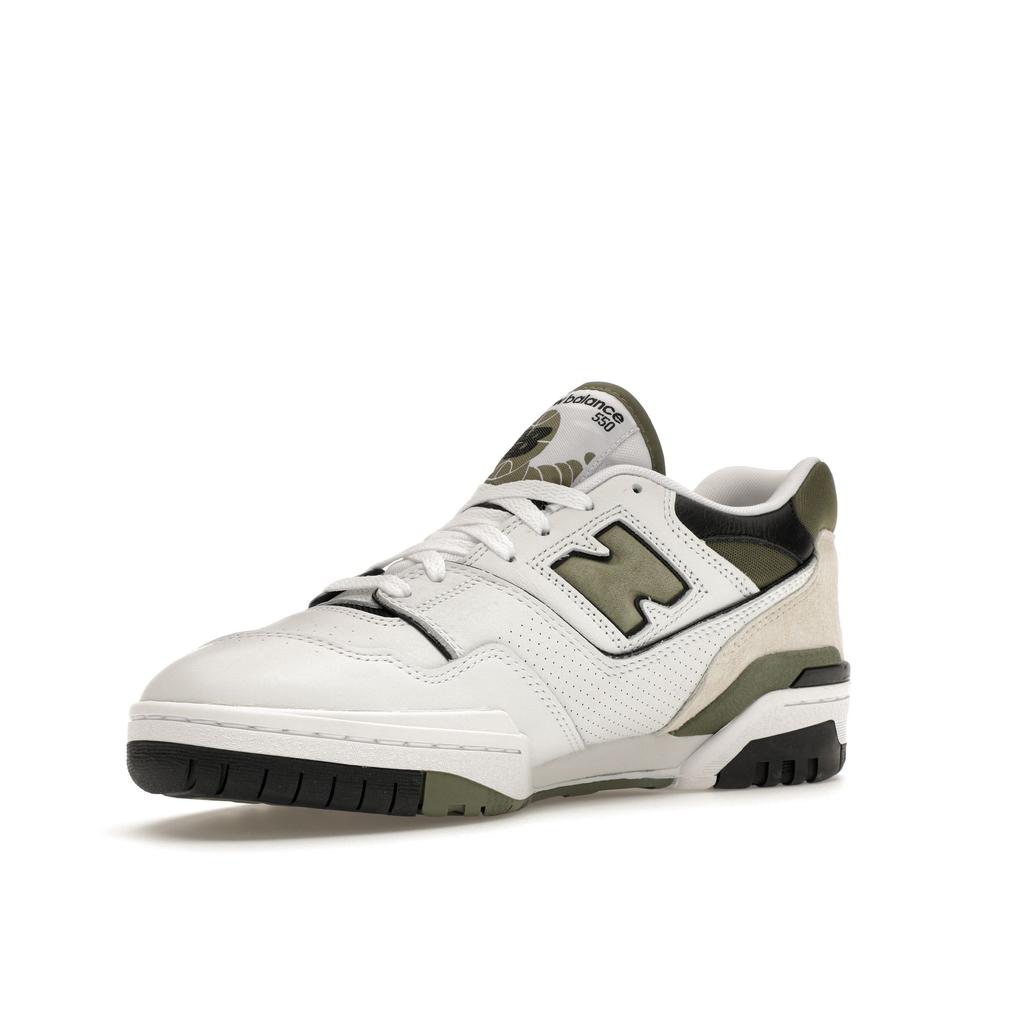 New Balance 550 White Dark Olivine Men Sneakers Black BB550DOB