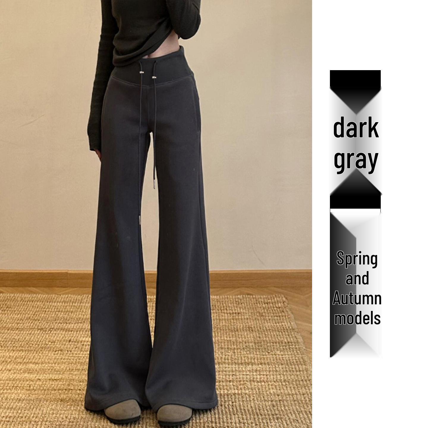 Grey Flared Maternity Sweatpants - Autumn/Winter 2025 Slimming Plus Velvet Micro Flare Horseshoe Design M