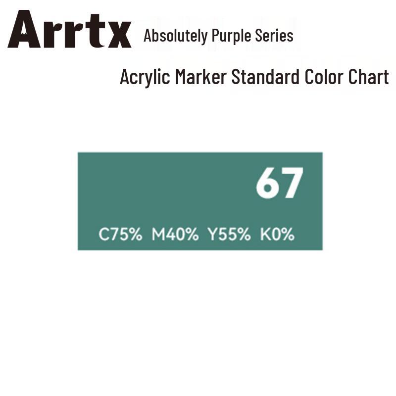 Arrtx Ataishi Akrylový marker s měkkým hrotem, Jeden kus, Absolutní fialová, Styl A/B, 30 barev, Voděodolný, Rychleschnoucí, Krycí.