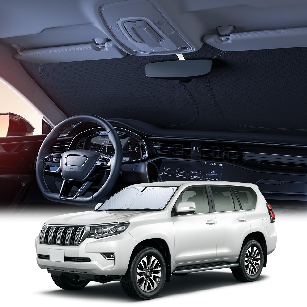 

Insulation Lamicall Toyota Land Cruiser Prado 150 Series Late Model Car Windshield Car Sun LAND CRUISER PRADO Car Front Car Windshield Foldable Car