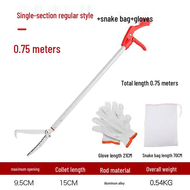 Aluminum Alloy Extended Crab & Loach Pliers - Outdoor Snake Control Tool
