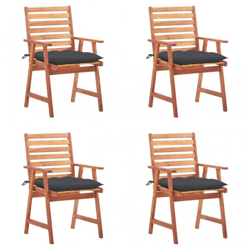 Day and Night - Day and Night Garden Dining Chairs and Cushions 4 Units Solid Acacia Wood